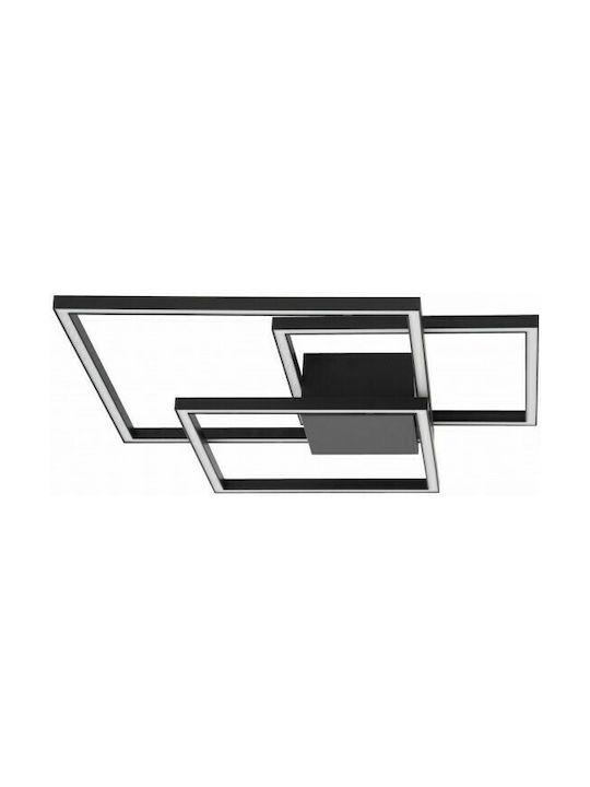 Zambelis Lights Μοντέρνα Μεταλλική Πλαφονιέρα Οροφής με Ενσωματωμένο LED σε Μαύρο χρώμα 56cm  2023